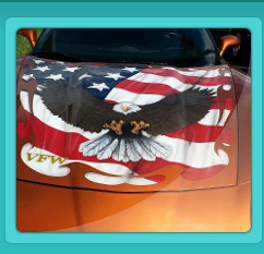 corvette hood airbrushed with eagle and flag